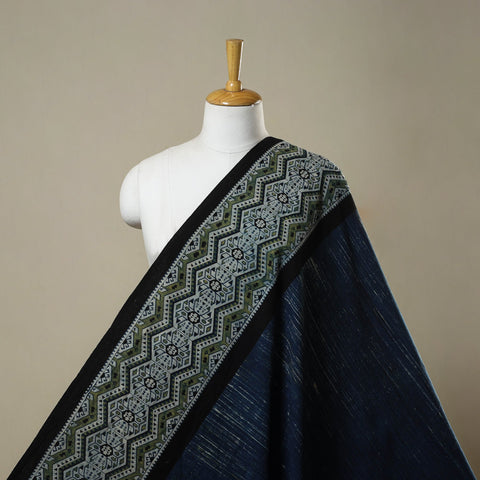 Natural dyed brush design cotton fabric 07 - handcrafted