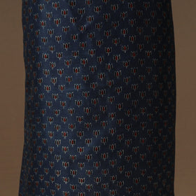 Blue Natural Dyed Chanderi Silk 2pc Unstitched Ajrakh Dress Material