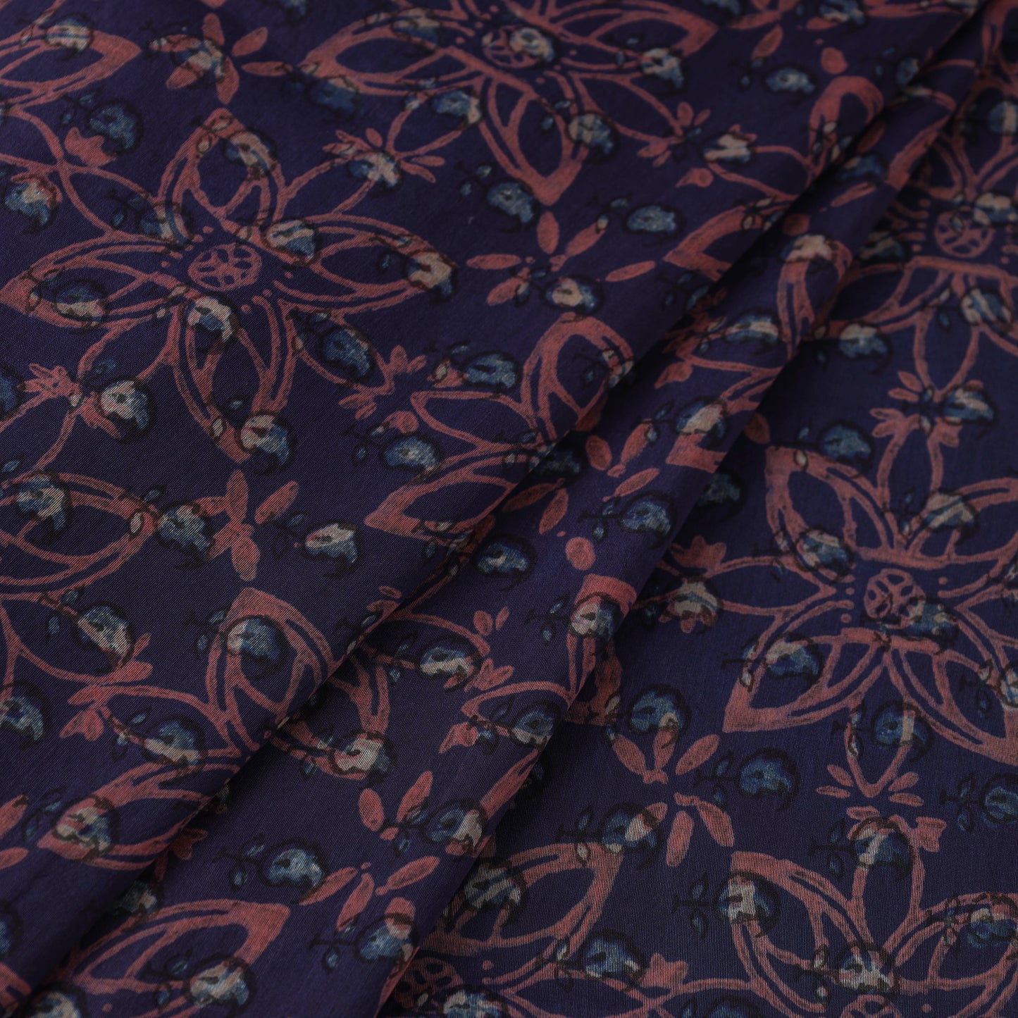 Buy Natural Dyed Chanderi Silk Akola Print Fabric 