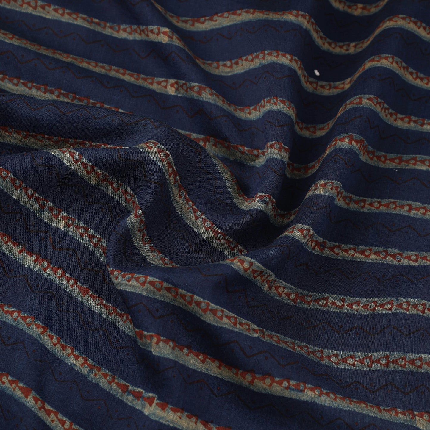  Natural Dyed Chanderi Silk Akola Print Fabric 