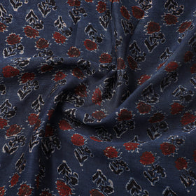 Blue - natural dyed chanderi silk fabric 04 - handcrafted