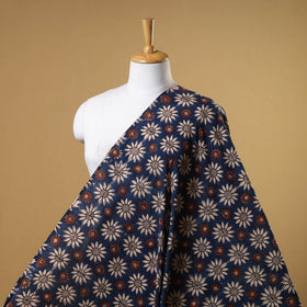 Blue - natural dyed cotton fabric 01 - handcrafted