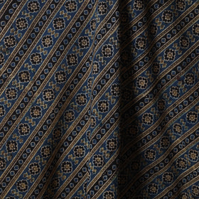 Blue - natural dyed cotton fabric 17 - handcrafted