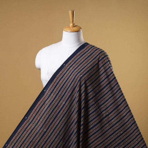 Blue - natural dyed cotton fabric 19 - handcrafted