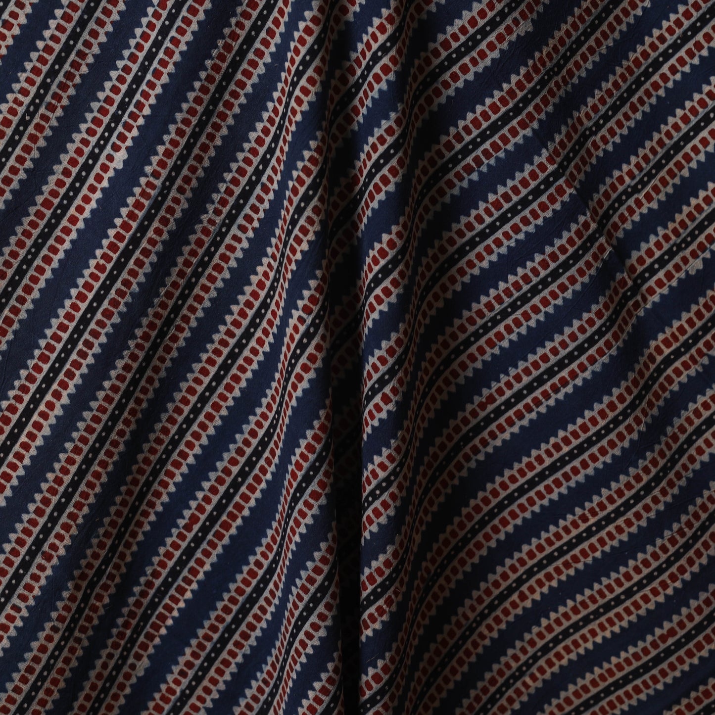 Blue - natural dyed cotton fabric 19 - handcrafted