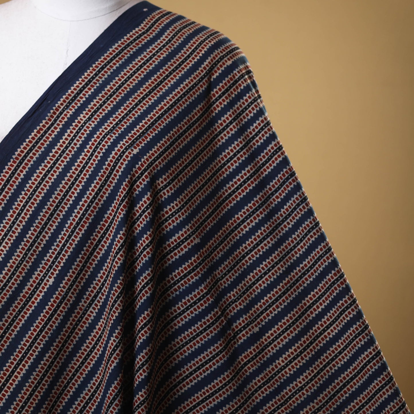 Blue - natural dyed cotton fabric 19 - handcrafted
