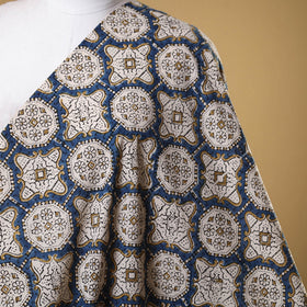 Blue - natural dyed cotton fabric 21 - handcrafted