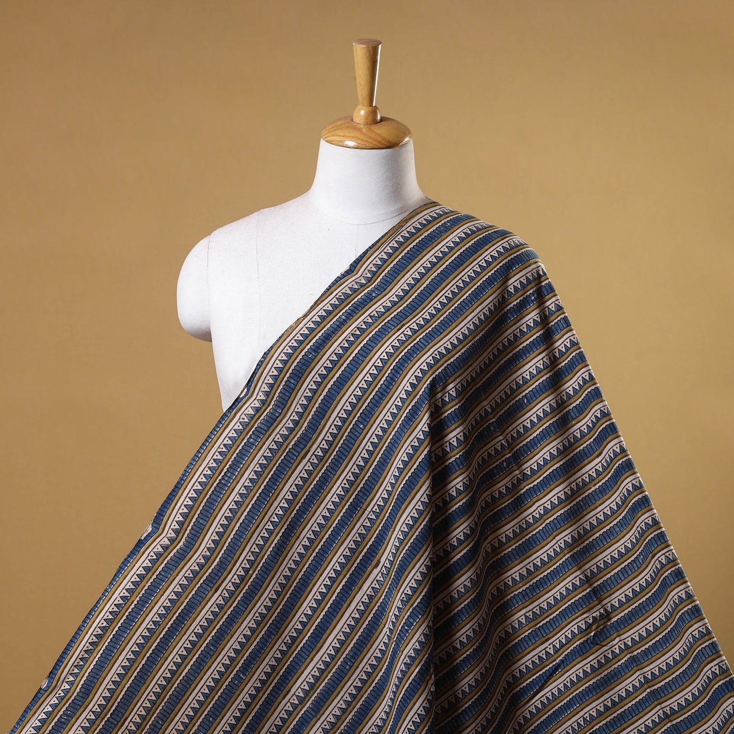 Blue - natural dyed cotton fabric 76 - handcrafted