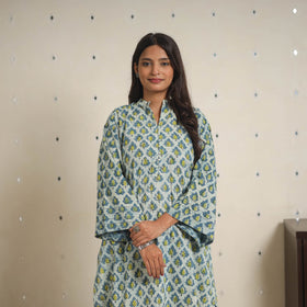 Blue - natural dyed cotton bagru dabu co-ord set 08