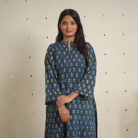 Blue - natural dyed cotton bagru dabu co-ord set 10