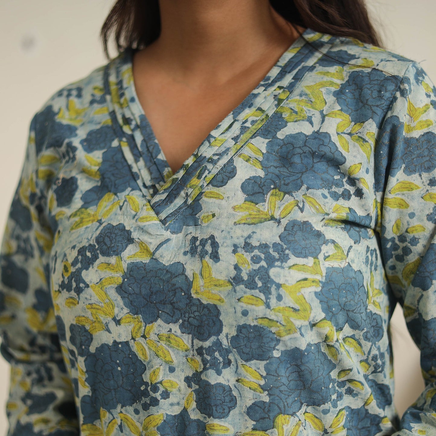 Blue - natural dyed cotton bagru dabu co-ord set 03