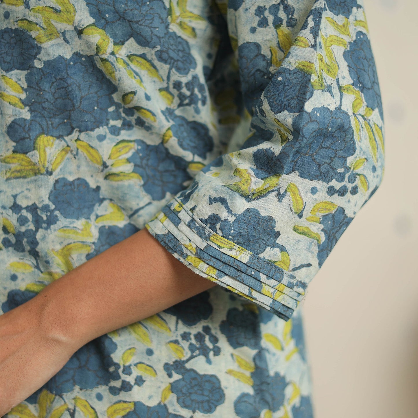 Blue - natural dyed cotton bagru dabu co-ord set 03