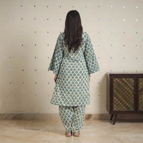 Blue - natural dyed cotton bagru dabu co-ord set 08