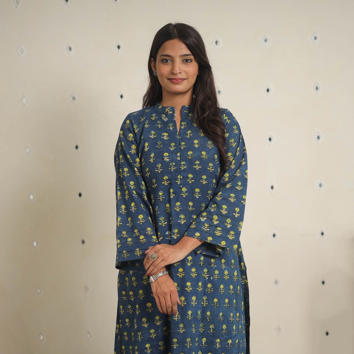 Blue - natural dyed cotton bagru dabu co-ord set 10