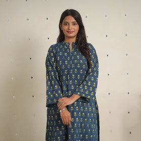 Blue - natural dyed cotton bagru dabu co-ord set 10