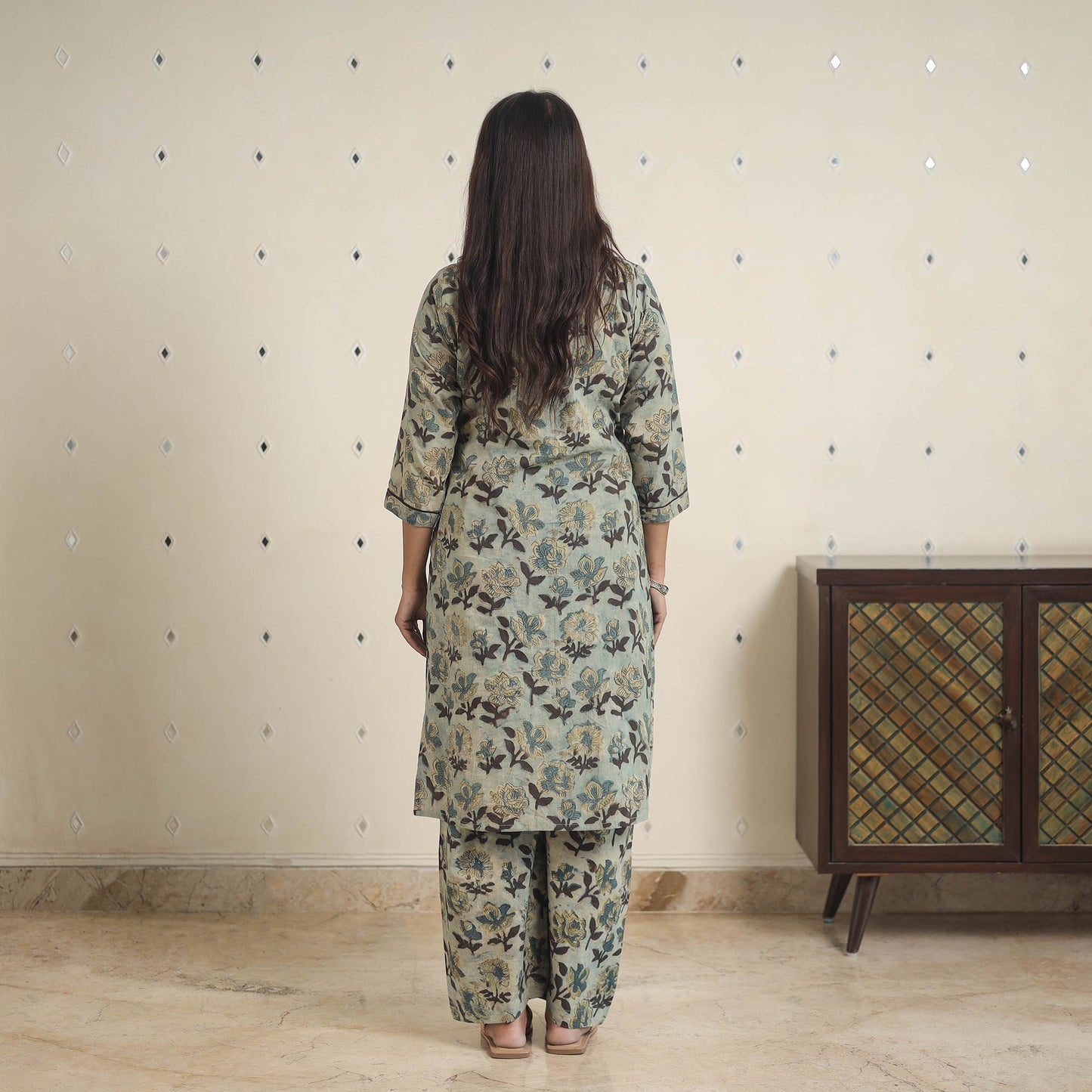 Blue - natural dyed cotton bagru dabu co-ord set 11