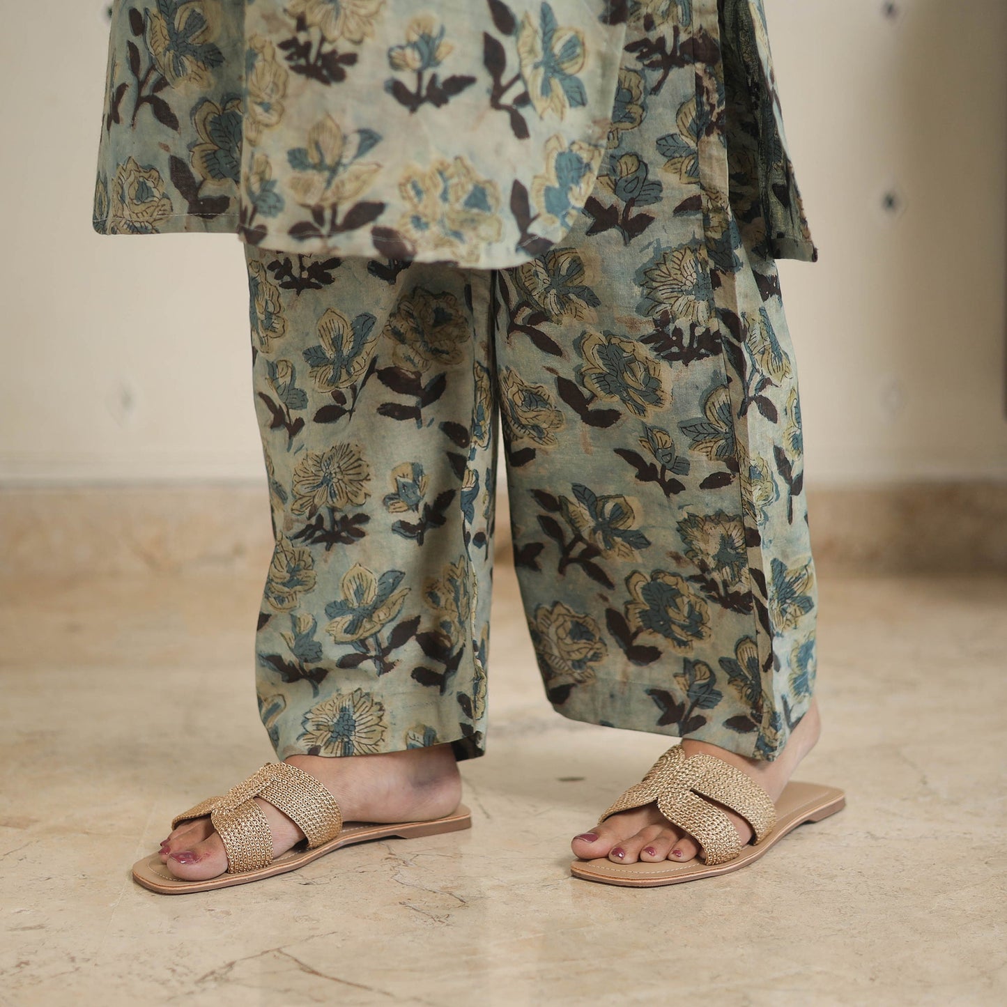 Blue - natural dyed cotton bagru dabu co-ord set 11