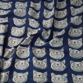 Blue Natural Dyed Cotton Bindaas Block Print Fabric