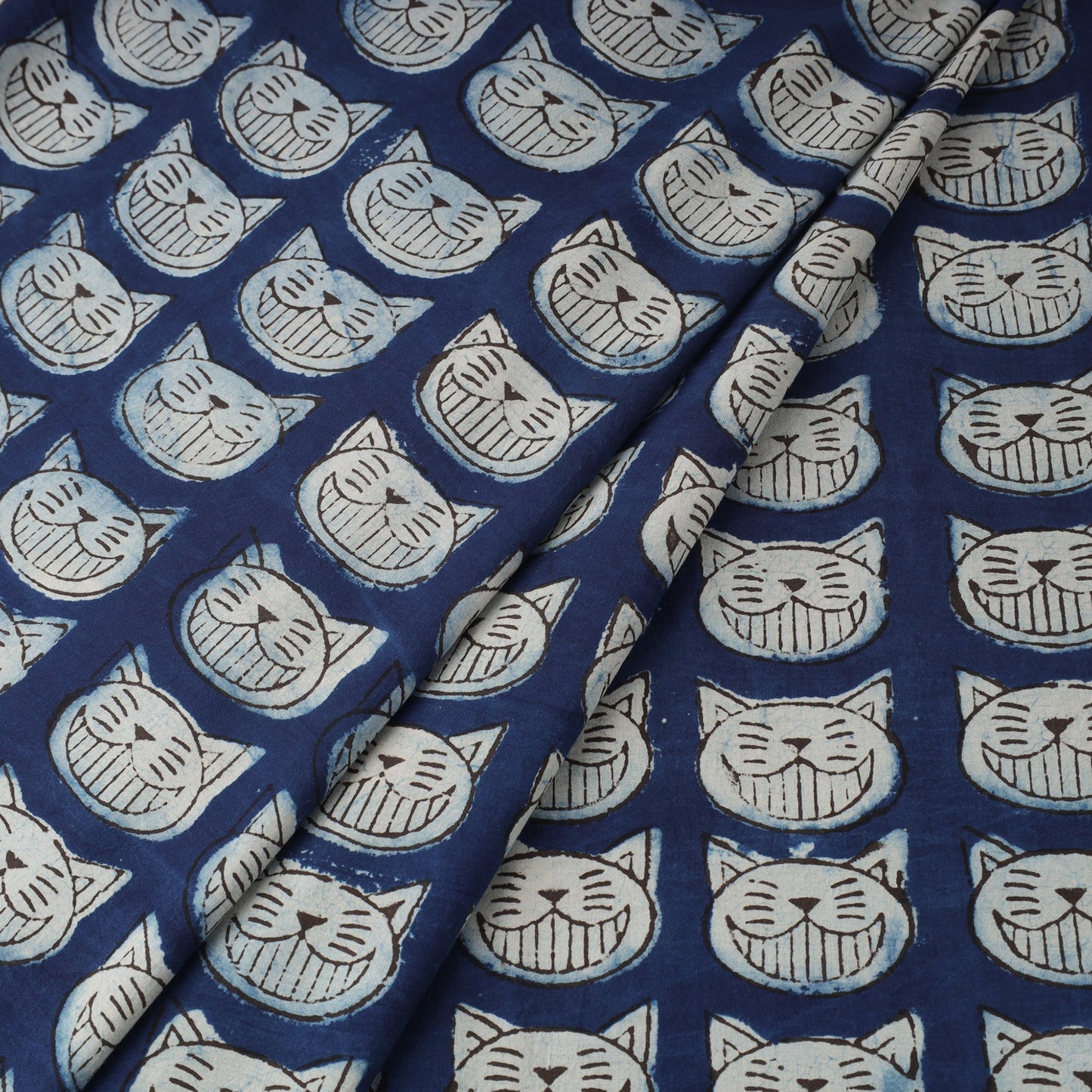 Blue Natural Dyed Cotton Bindaas Block Print Fabric