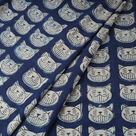 Blue Natural Dyed Cotton Bindaas Block Print Fabric