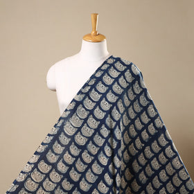 Blue Natural Dyed Cotton Bindaas Block Print Fabric
