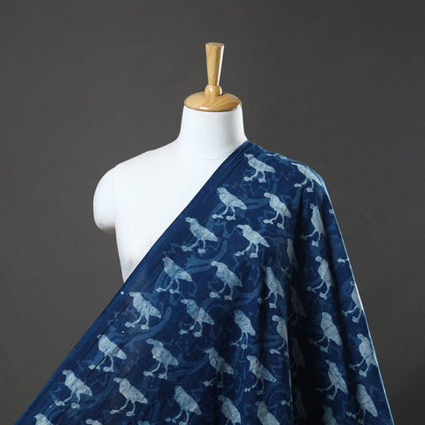  Blue Natural Dyed Cotton Bindaas Block Print Fabric