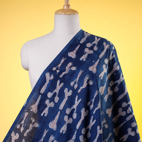  Blue Natural Dyed Cotton Bindaas Block Print Fabric