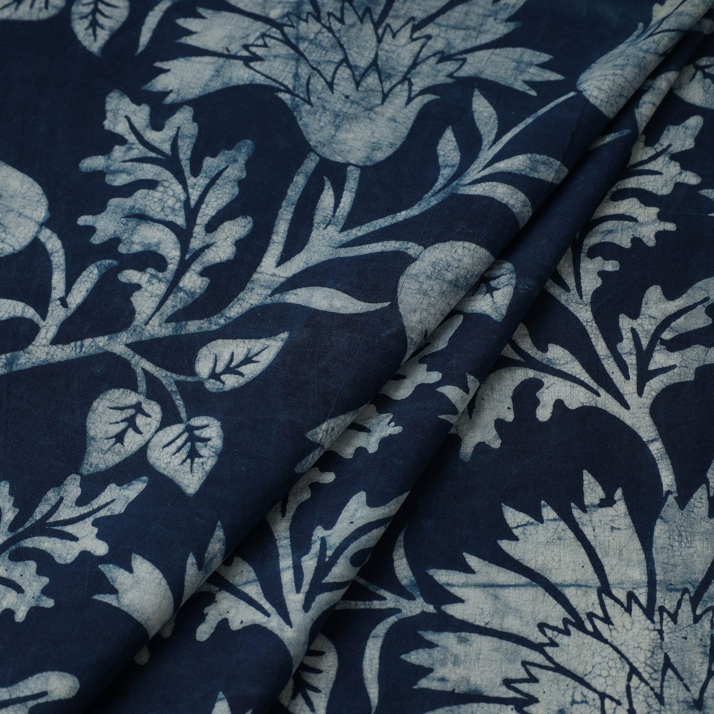 Blue Natural Dyed Cotton Bindaas Block Print Fabric