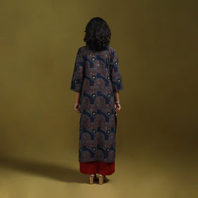 Natural dyed cotton straight kurta for women 06