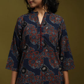 Natural dyed cotton straight kurta for women 06