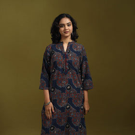 Natural dyed cotton straight kurta for women 06