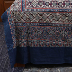 Blue - natural dyed cotton double bed sheet set 02