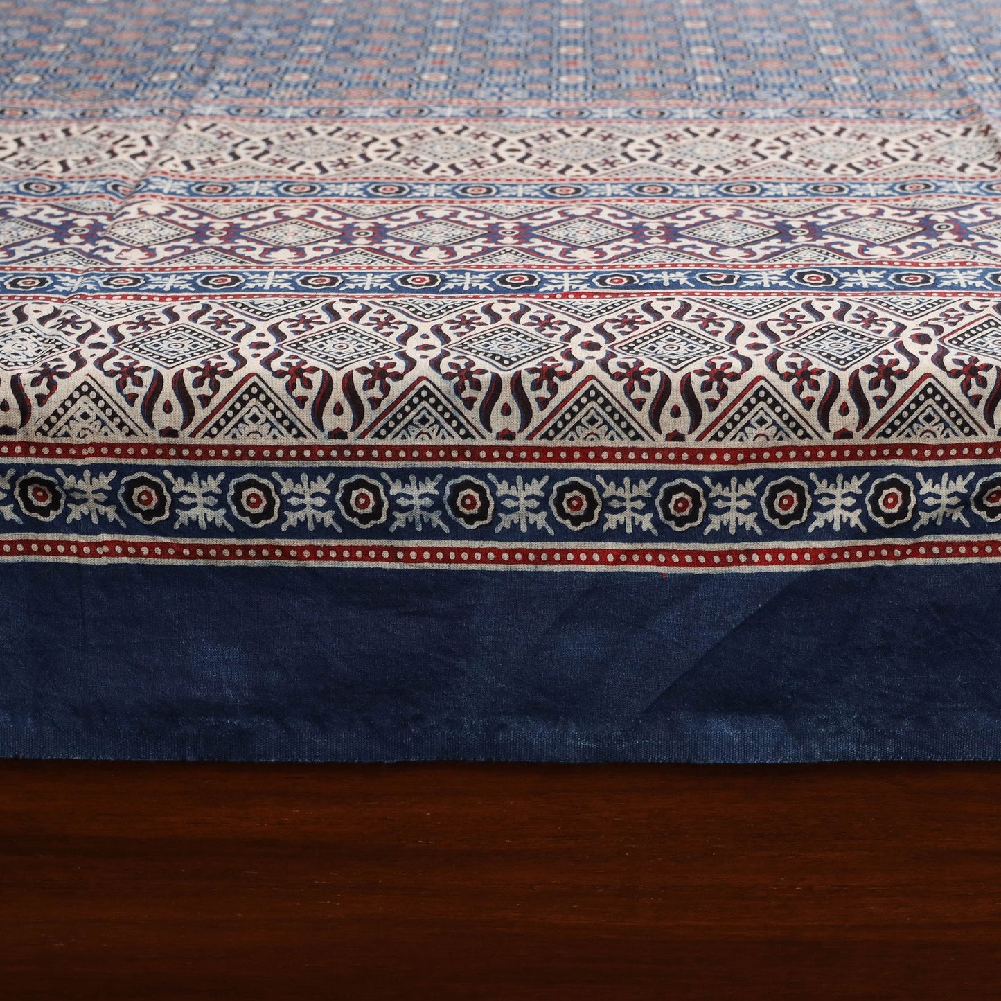 Blue - natural dyed cotton double bed sheet set 02