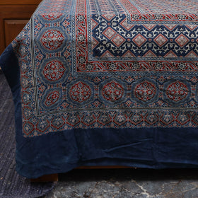 Blue - natural dyed cotton double bed sheet set 05