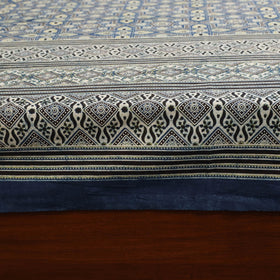 Blue - natural dyed cotton double bed sheet set 09