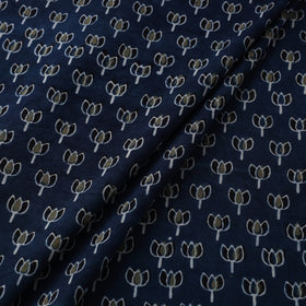 Blue Natural Dyed Block Print Cotton Ajrakh Fabric