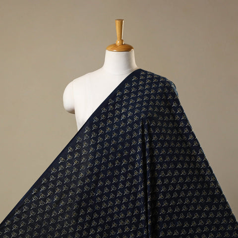 Blue Natural Dyed Block Print Cotton Ajrakh Fabric