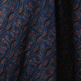 Blue - natural dyed cotton fabric 06 - handcrafted