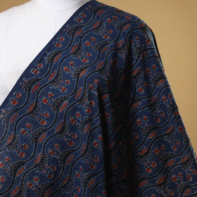 Blue - natural dyed cotton fabric 06 - handcrafted