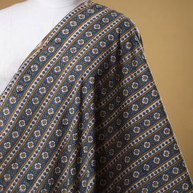 Blue - natural dyed cotton fabric 07 - handcrafted