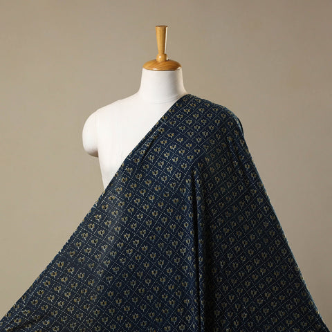 Blue - natural dyed cotton fabric 08 - handcrafted