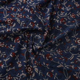 Blue Natural Dyed Block Print Cotton Ajrakh Fabric