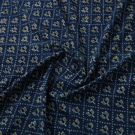 Blue - natural dyed cotton fabric 08 - handcrafted