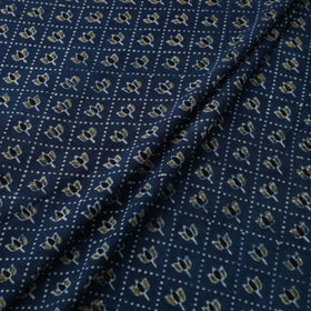 Blue - natural dyed cotton fabric 08 - handcrafted