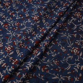 Blue Natural Dyed Block Print Cotton Ajrakh Fabric