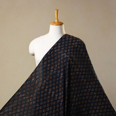 Blue - natural dyed cotton fabric 17 - handcrafted