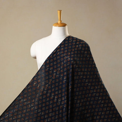 Blue - natural dyed cotton fabric 17 - handcrafted