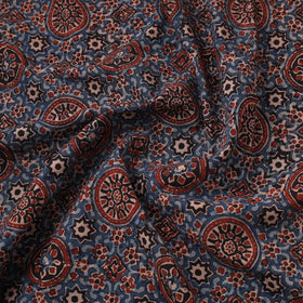 Black Natural Dyed Cotton Ajrakh Print Fabric
