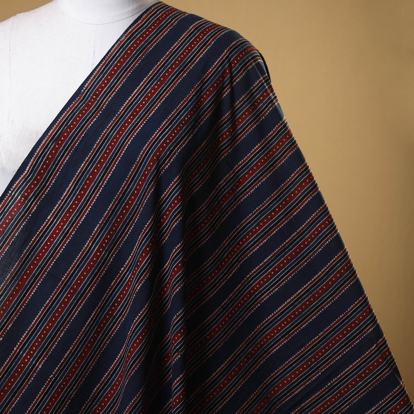 Blue - natural dyed cotton fabric 24 - handcrafted