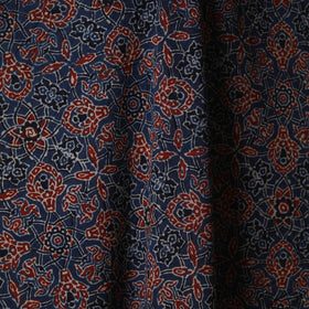 Blue - natural dyed cotton fabric 31 - handcrafted